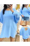 TOP OVERSIZE CON ESPALDA ABIERTA PE412 AZUL CIELO