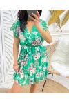 FLORAL DRESS PE731 VERDE