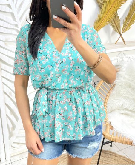 TOP VEILAGE LIBERTY TO TIE PE1262 GREEN PASTEL