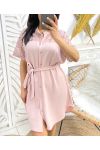 GEZACKTES TUNIKA-KLEID PE253 PINK