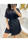 SERRATED TUNIC DRESS PE253 BLACK