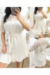 PE253 SERRATED TUNIC DRESS BEIGE