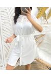 ROBE TUNIQUE DENTELE PE253 BLANC