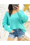 SOFT V-NECK SWEATER AH871 PASTEL GREEN