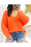 SOFT V-NECK SWEATER AW871 ORANGE