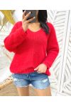 WEICHER PULLOVER MIT V-AUSSCHNITT AW871 ROT