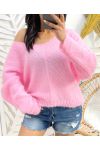 SOFT V-NECK SWEATER PINK AH871