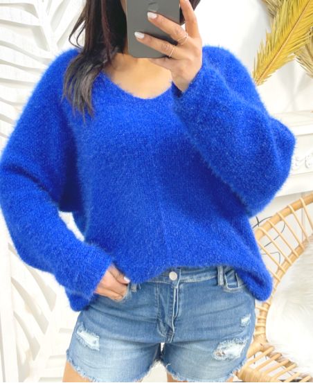 SOFT V-NECK SWEATER AH871 ROYAL BLUE