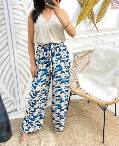 PALAZZO PANTS PE475 BLUE