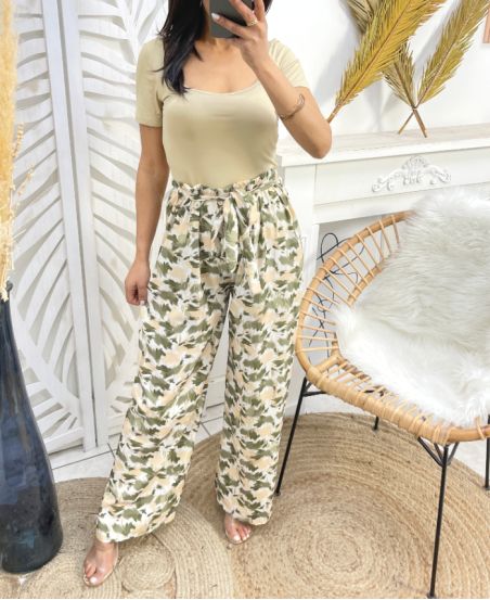 PALAZZO PANTS PE475 GREEN