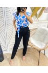 BLUMEN-JUMPSUIT PE410 BLAU