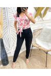 PE410 JUMPSUIT MIT ROSA BLUMEN