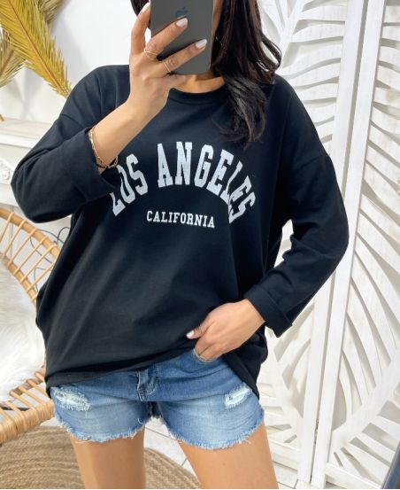 2-TASCHE T-SHIRT LOS ANGELES SS49 SCHWARZ