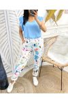 BEDRUCKTE HOSE PE384 WEISS
