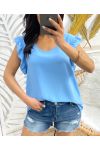 LACE BACK TOP PE333 SKY BLUE