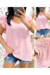 LACE BACK TOP PE333 PINK