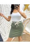 2-POCKET SKIRT WITH ROPE BELT PE336 MILITARY GREEN