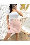 2-POCKET SKIRT WITH ROPE BELT PE336 PINK