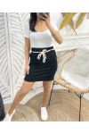 2-POCKET SKIRT WITH ROPE BELT PE336 BLACK