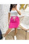 2-POCKET SKIRT WITH ROPE BELT PE336 FUSHIA