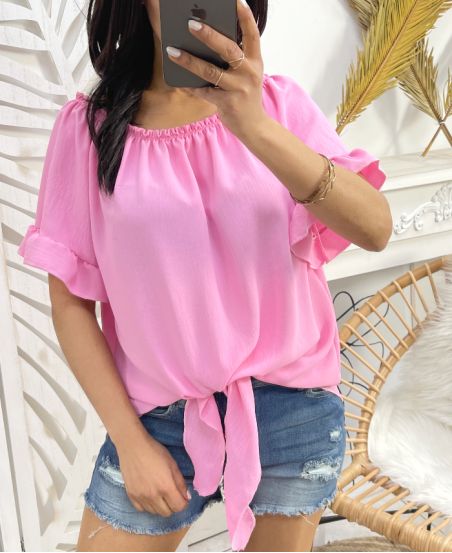 PE320 PINK TIE TOP