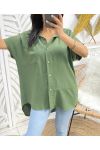 BLOUSE MET KETTINGRUG PE235 MILITAIR GROEN