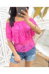 TOP LACE SHOULDERS DENUDEES FUSHIA 1770