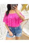 TOP LACE SHOULDERS DENUDEES FUSHIA 1770