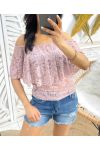 TOP LACE SHOULDERS DENUDEES PINK 1770