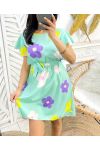 FLOWERS SS984 PASTEL GREEN DRESS