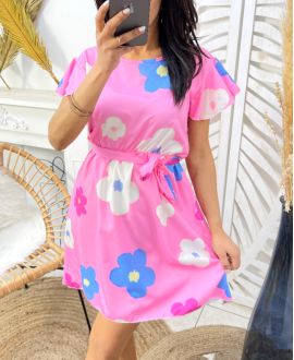 FLOWERS PE984 PINK DRESS