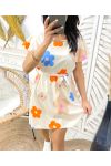 FLOWERS DRESS PE984 BEIGE