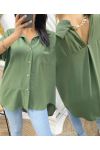 CHAIN BACK BLOUSE PE235 MILITARY GREEN