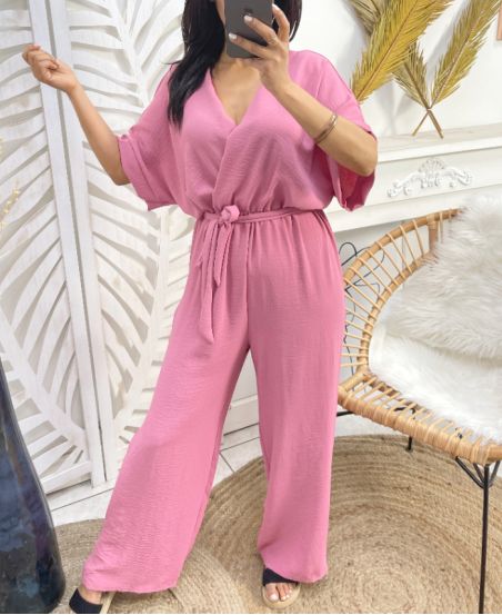 JUMPSUIT PE309 DARK PINK