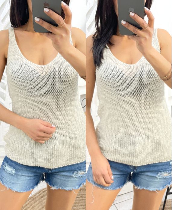 TOP KNIT PE972 BEIGE