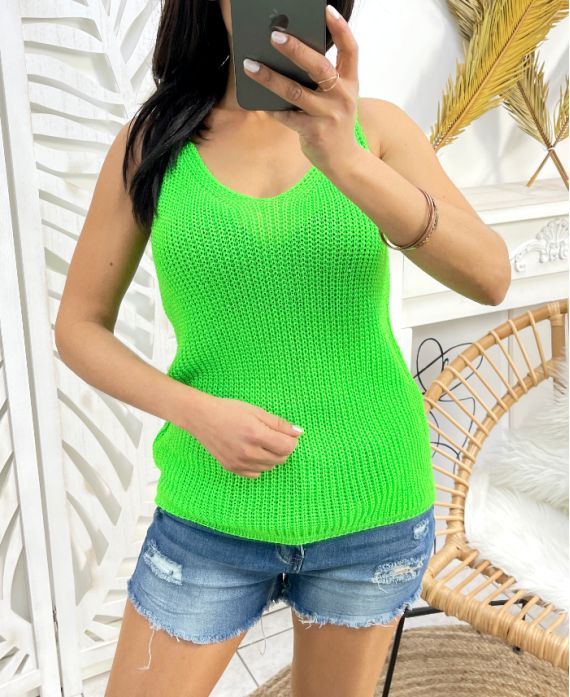 LEMON GREEN PE972 KNITTED TOP