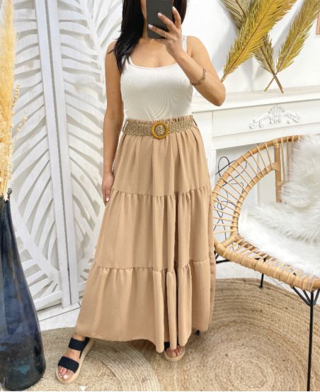 LONG SKIRT PE46 CAMEL