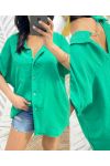 BLOUSE MET KETTINGRUG PE235 GROEN