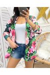 PRINTED JACKET PE1357 BLACK MAX FLOWER