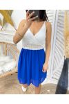 VESTIDO DE ENCAJE PE2078 AZUL REAL