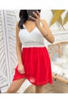 ROBE DENTELLE PE2078 ROUGE