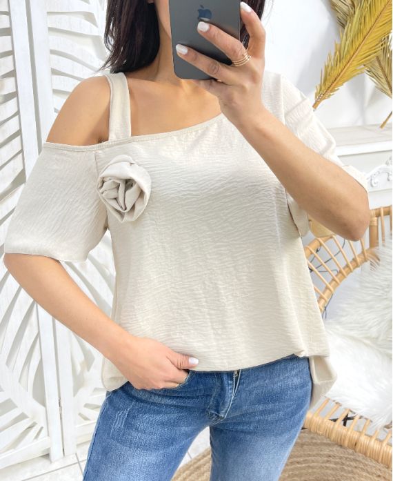 TOP "COUP DE COEUR" FIORE OVERSIZE PE949 BEIGE