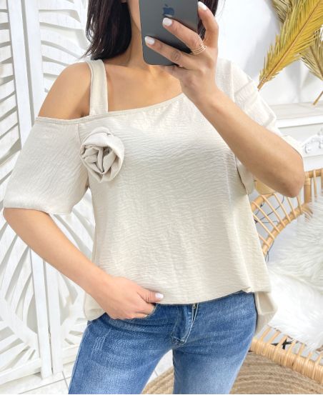 TOP "COUP DE COEUR" FIORE OVERSIZE PE949 BEIGE