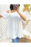 TOP "COUP DE COEUR" FIORE OVERSIZE PE949 BIANCO