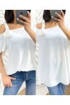 TOP "COUP DE COEUR" FIORE OVERSIZE PE949 BIANCO