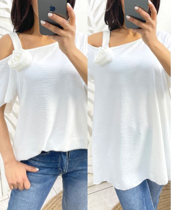 TOP "COUP DE COEUR" FIORE OVERSIZE PE949 BIANCO