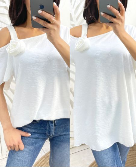 TOP "COUP DE COEUR" FIORE OVERSIZE PE949 BIANCO