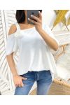 TOP "COUP DE COEUR" FIORE OVERSIZE PE949 BIANCO