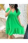 VESTIDO OVERSIZE CUELLO EN V PE1191 VERDE