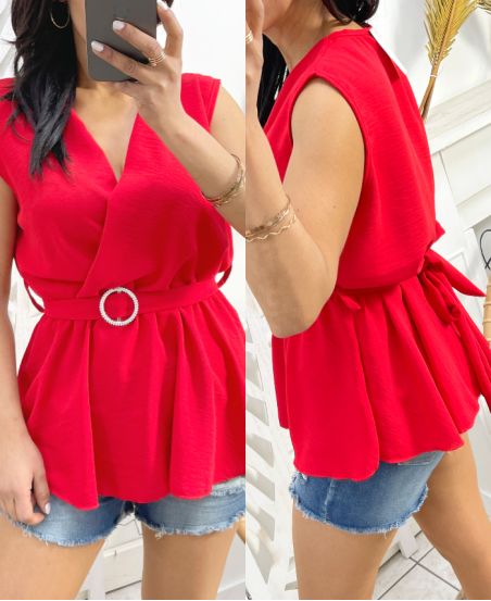 TOP LIEN BOUCLE PE1013 ROUGE